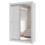 Guarda-Roupa Solteiro 2 Portas de Correr com Espelho 4 Gavetas Branco Vivare Plus Madesa