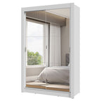 Guarda-Roupa Solteiro 2 Portas de Correr com Espelhos 2 Gavetas Branco Vivare Madesa