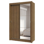 Guarda-Roupa Solteiro 2 Portas de Correr com Espelho 4 Gavetas Rustic Vivare Plus Madesa