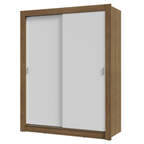 Guarda-Roupa Solteiro 2 Portas de Correr Rustic/Branco Milano Madesa