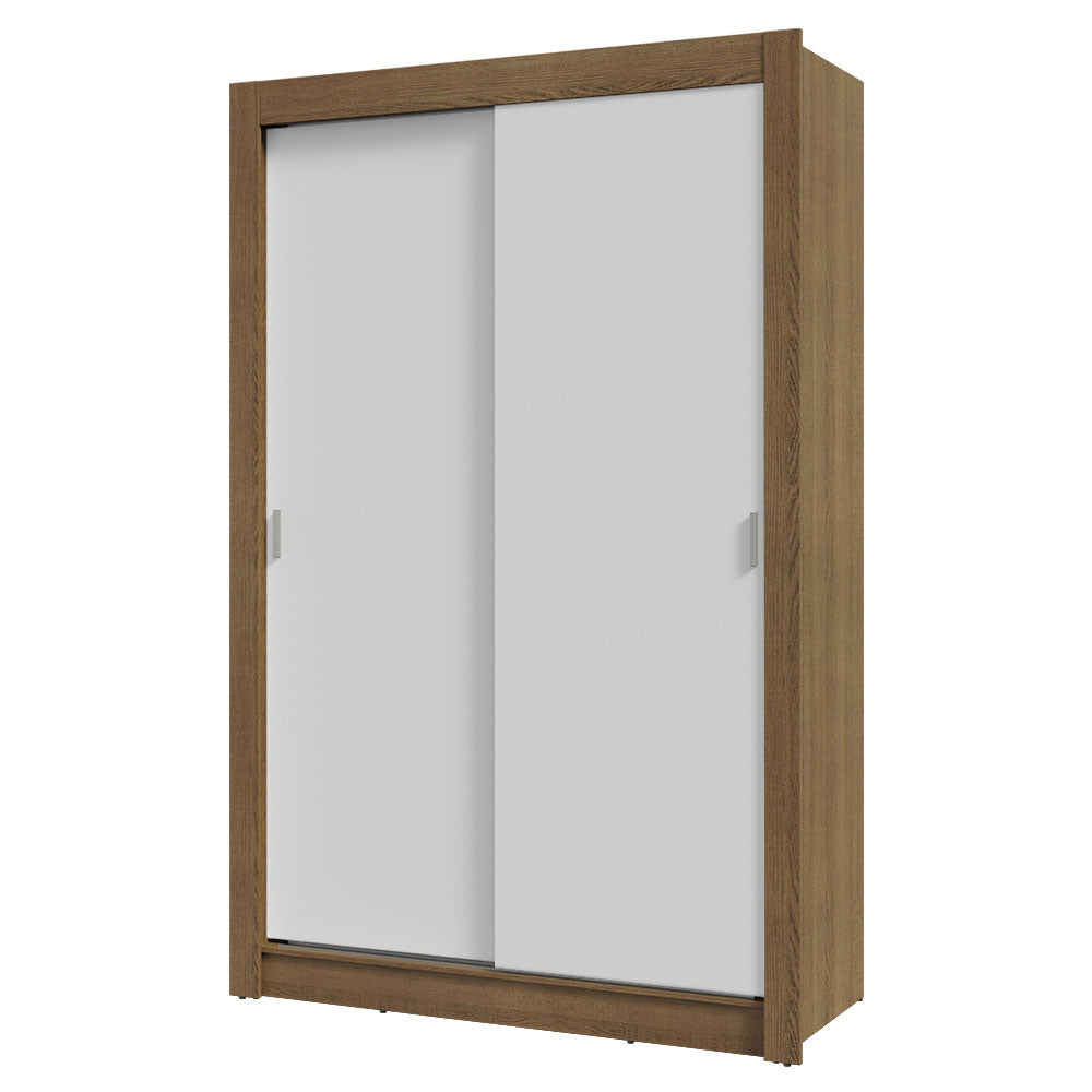 Guarda-Roupa Solteiro 2 Portas de Correr 2 Gavetas Rustic/Branco Vivare Madesa