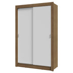 Guarda-Roupa Solteiro 2 Portas de Correr 2 Gavetas Rustic/Branco Vivare Madesa