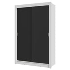 Guarda-Roupa Solteiro 2 Portas de Correr 4 Gavetas Branco/Preto Vivare Plus Madesa