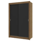 Guarda-Roupa Solteiro 2 Portas de Correr 4 Gavetas Rustic/Preto Vivare Plus Madesa