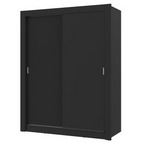 Guarda-Roupa Solteiro 2 Portas de Correr Preto Milano Madesa