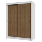 Guarda-Roupa Solteiro 2 Portas de Correr Branco/Rustic Milano Madesa