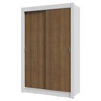 Guarda-Roupa Solteiro 2 Portas de Correr 4 Gavetas Branco/Rustic Vivare Plus Madesa