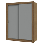 Guarda-Roupa Solteiro 2 Portas de Correr Rustic/Cinza Milano Madesa