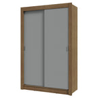 Guarda-Roupa Solteiro 2 Portas de Correr 2 Gavetas Rustic/Cinza Vivare Madesa