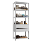 Guarda-Roupa Closet Modulado 2 Gavetas 4 Prateleiras 70cm Branco Valencia Madesa
