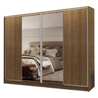Guarda-Roupa Casal Madesa Apolo 4 Portas de Correr com Espelho Rustic