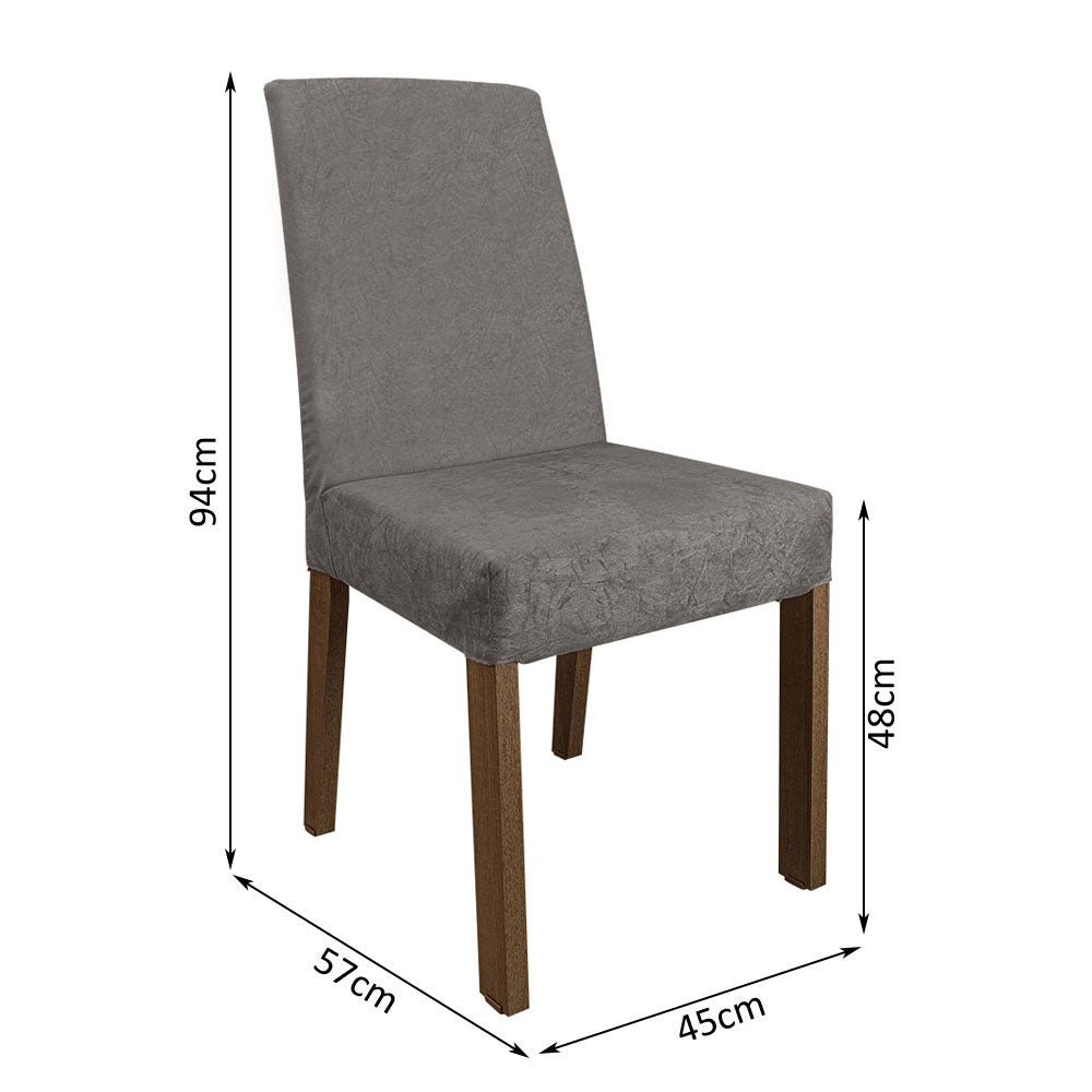 Kit 2 Cadeiras de Jantar 4255 Rustic/Silver Madesa