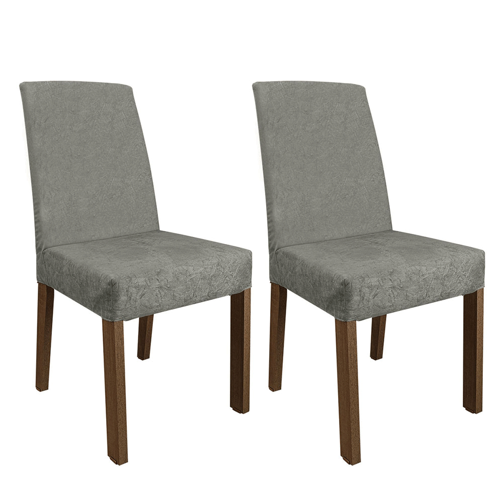 Kit 2 Cadeiras de Jantar 4255 Rustic/Silver Madesa