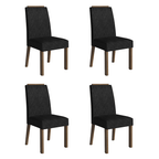 Kit 4 Cadeiras de Jantar 4255 com Espaldar Rustic/Oxford Madesa