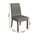 Kit 4 Cadeiras de Jantar 4255 Rustic/Silver Madesa