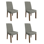 Kit 4 Cadeiras de Jantar 4255 Rustic/Silver Madesa