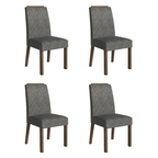 Kit 4 Cadeiras de Jantar 4255 com Espaldar Rustic/Silver Madesa