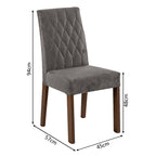 Kit 2 Cadeiras de Jantar 4256 Rustic/Silver Madesa