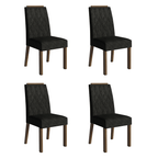 Kit 4 Cadeiras de Jantar 4256 com Espaldar Rustic/Oxford Madesa