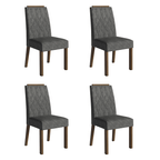 Kit 4 Cadeiras de Jantar 4256 com Espaldar Rustic/Silver Madesa