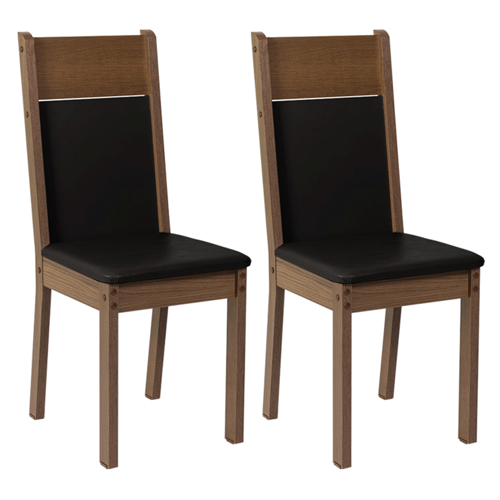 Kit 2 Cadeiras 4280 Madesa Rustic/Preto