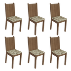 Kit 6 Cadeiras 4290 Madesa Rustic/Lírio Bege