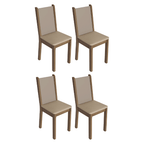 Kit 4 Cadeiras 4291 Madesa Rustic/Crema/Sintético Bege