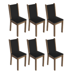 Kit 6 Cadeiras 4291 Madesa Rustic/Preto