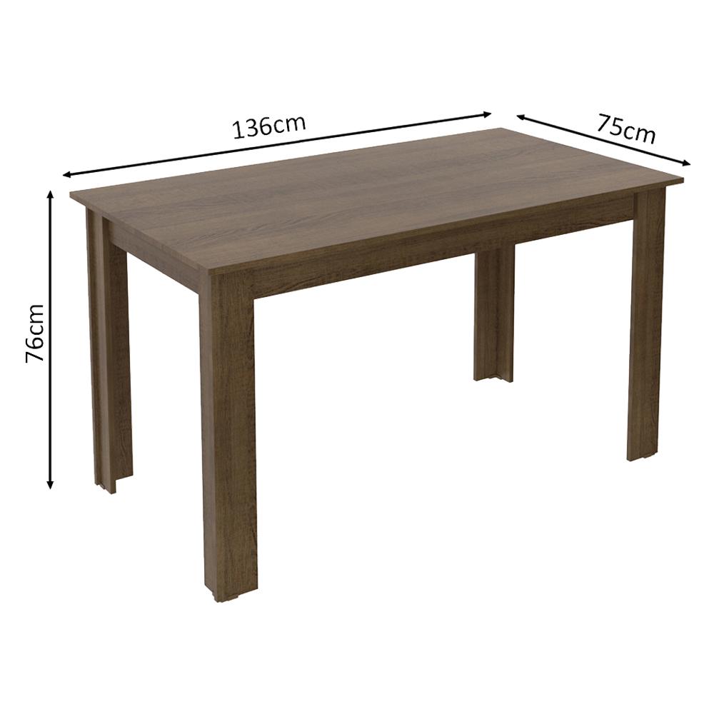 Mesa de Jantar Madesa com Tampo de Madeira 5231 Rustic