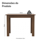 Mesa de Jantar Madesa Retangular Tampo de Madeira 5258B Rustic