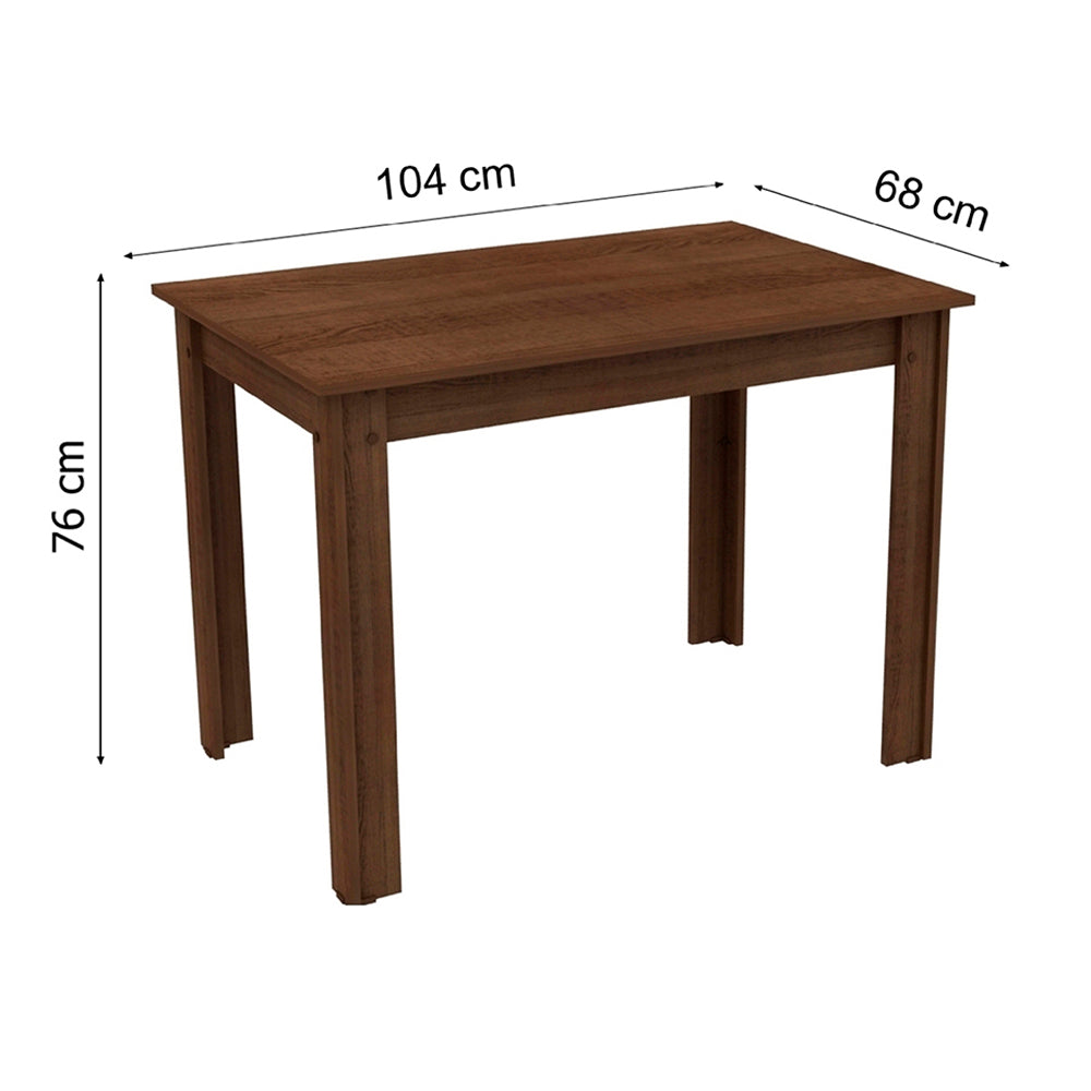 Mesa de Jantar Madesa Retangular Tampo de Madeira 5258B Rustic