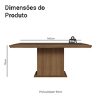 Mesa de Jantar Retangular Tampo com Moldura Rustic 5275 Madesa