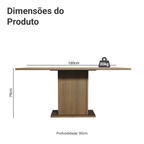 Mesa de Jantar Retangular Tampo de Madeira Rustic/Crema 5275 Madesa