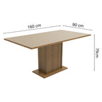 Mesa de Jantar Retangular Tampo de Madeira Rustic/Crema 5275 Madesa