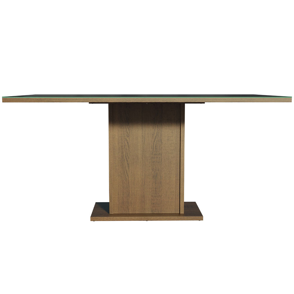 Mesa de Jantar Retangular Tampo de Vidro Rustic/Preto 5275 Madesa