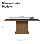 Mesa de Jantar Retangular Tampo com Moldura Rustic/Preto 5275 Madesa