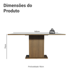 Mesa de Jantar Retangular Tampo de Madeira Rustic/Cinza 5275 Madesa