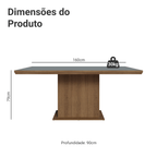 Mesa de Jantar Retangular Tampo com Moldura Rustic/Cinza 5275 Madesa