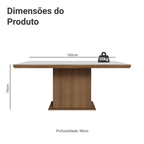 Mesa de Jantar Retangular Tampo com Moldura Rustic/Branco 5275 Madesa