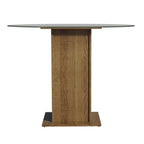 Mesa de Jantar Redonda Madesa 5324 com Tampo de Vidro Rustic
