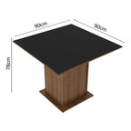 Mesa de Jantar Madesa Quadrada Tampo de Madeira 5363 Rustic/Preto