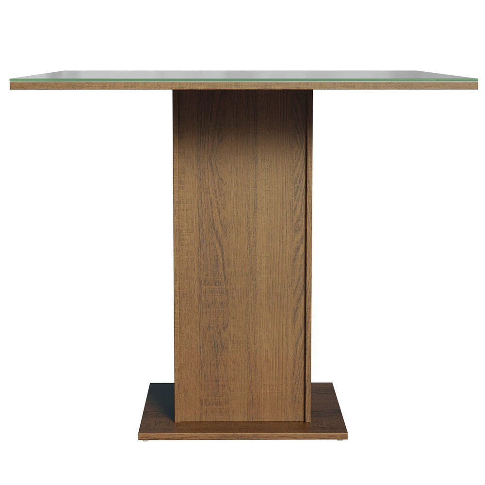 Mesa de Jantar Quadrada Tampo de Vidro Madesa 5363 Rustic/Cinza