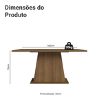 Mesa de Jantar Retangular Tampo de Madeira Rustic 5364 Madesa