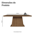 Mesa de Jantar Retangular Tampo com Moldura Rustic 5364 Madesa