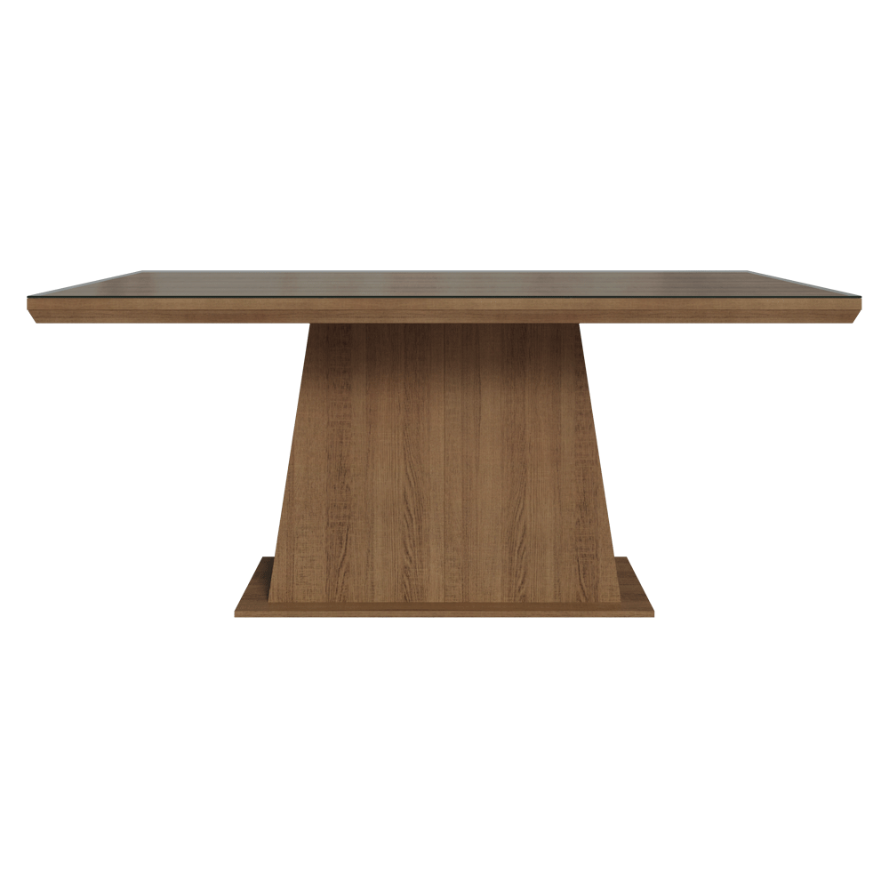 Mesa de Jantar Retangular Tampo com Moldura e Vidro Sobreposto Rustic 5364 Madesa