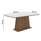 Mesa de Jantar Madesa Retangular Tampo de Madeira 5364 Rustic/Branco