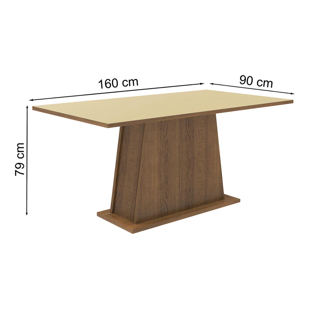 Mesa de Jantar Madesa Retangular Tampo de Madeira 5364 Rustic/Crema