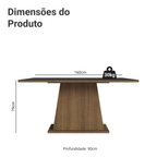 Mesa de Jantar Madesa Retangular Tampo de Madeira 5364 Rustic/Preto