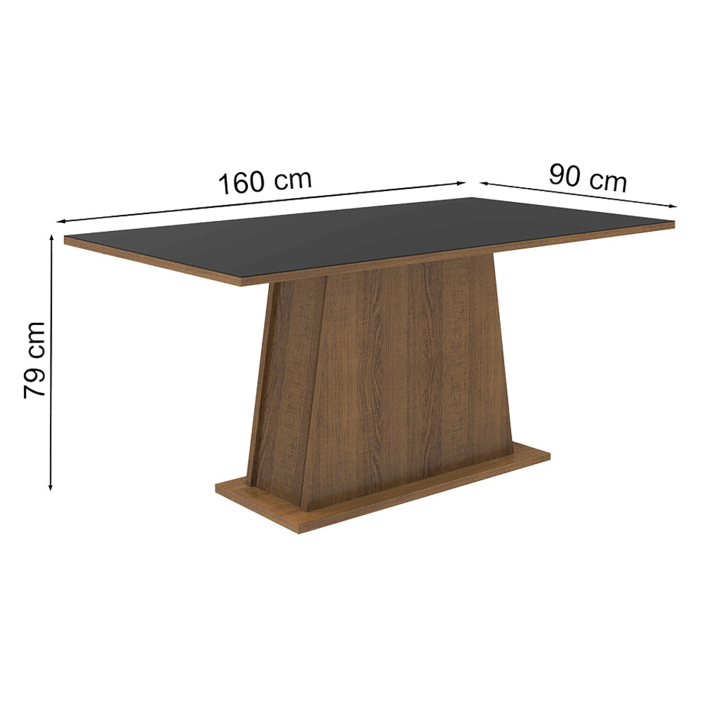 Mesa de Jantar Madesa Retangular Tampo de Madeira 5364 Rustic/Preto
