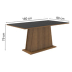 Mesa de Jantar Madesa Retangular Tampo de Madeira 5364 Rustic/Preto